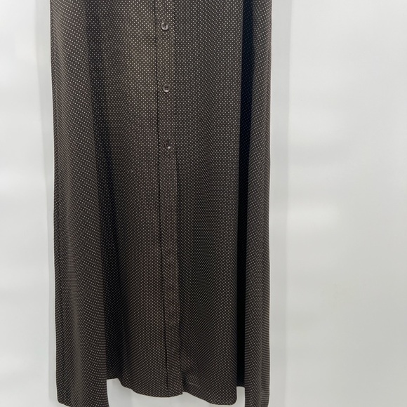 Emanuel Ungaro brown polka dot dress sleeveless maxi size 6/40 - Picture 3 of 11